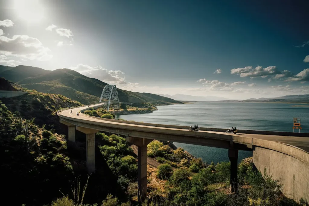 Road Trip Over A Bridge