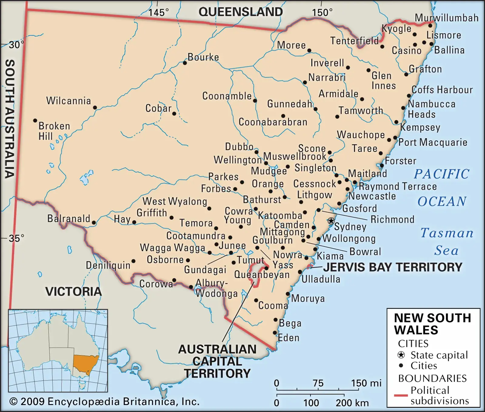 Map Of New South Wales